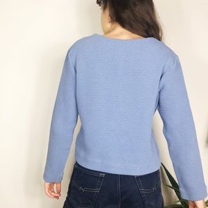 COS Tops - COS Honeycomb Boxy Long Sleeve Top Blue COS Tops - COS Honeycomb Boxy Long Sleeve Top Blue